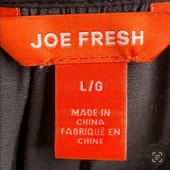 Joe Fresh Silk Blouse from NORDSTROM Ribbed Detail Long Sleeve BLACK LARGE NEW! - Picture 8 of 9